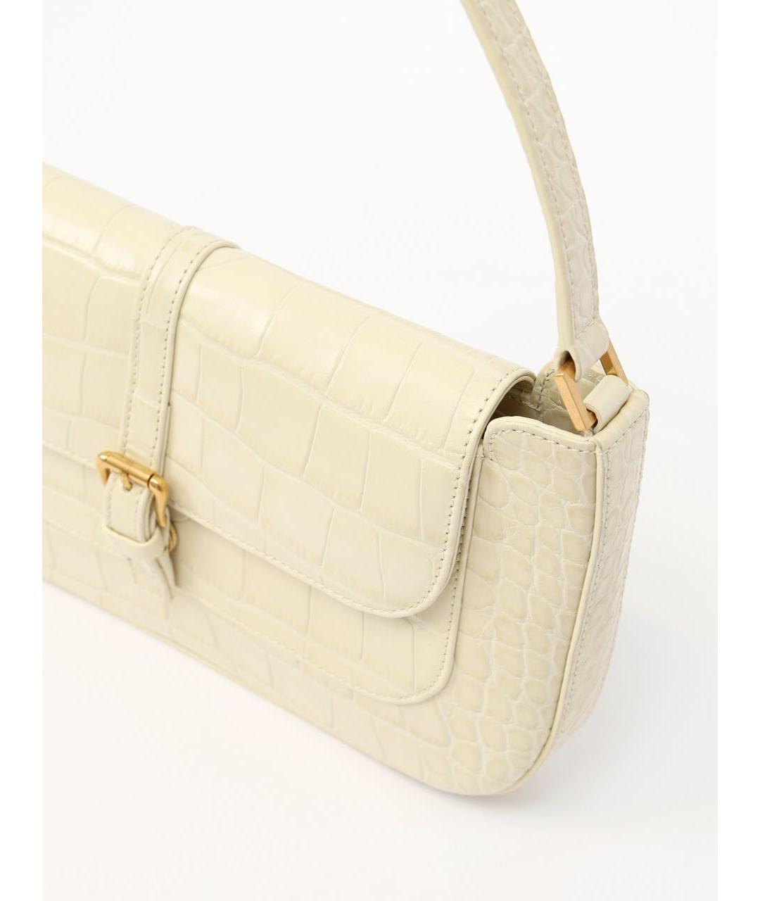 BY FAR Бежевая кожаная сумка с короткими ручками, фото 7