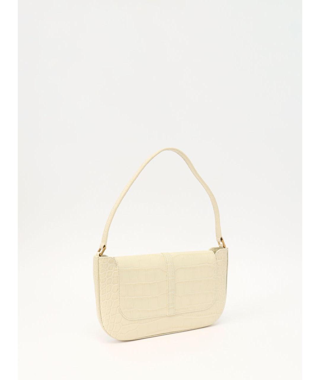 BY FAR Бежевая кожаная сумка с короткими ручками, фото 6