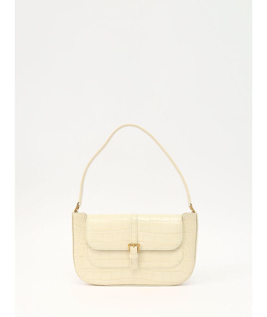 BY FAR Бежевая кожаная сумка с короткими ручками, фото 8