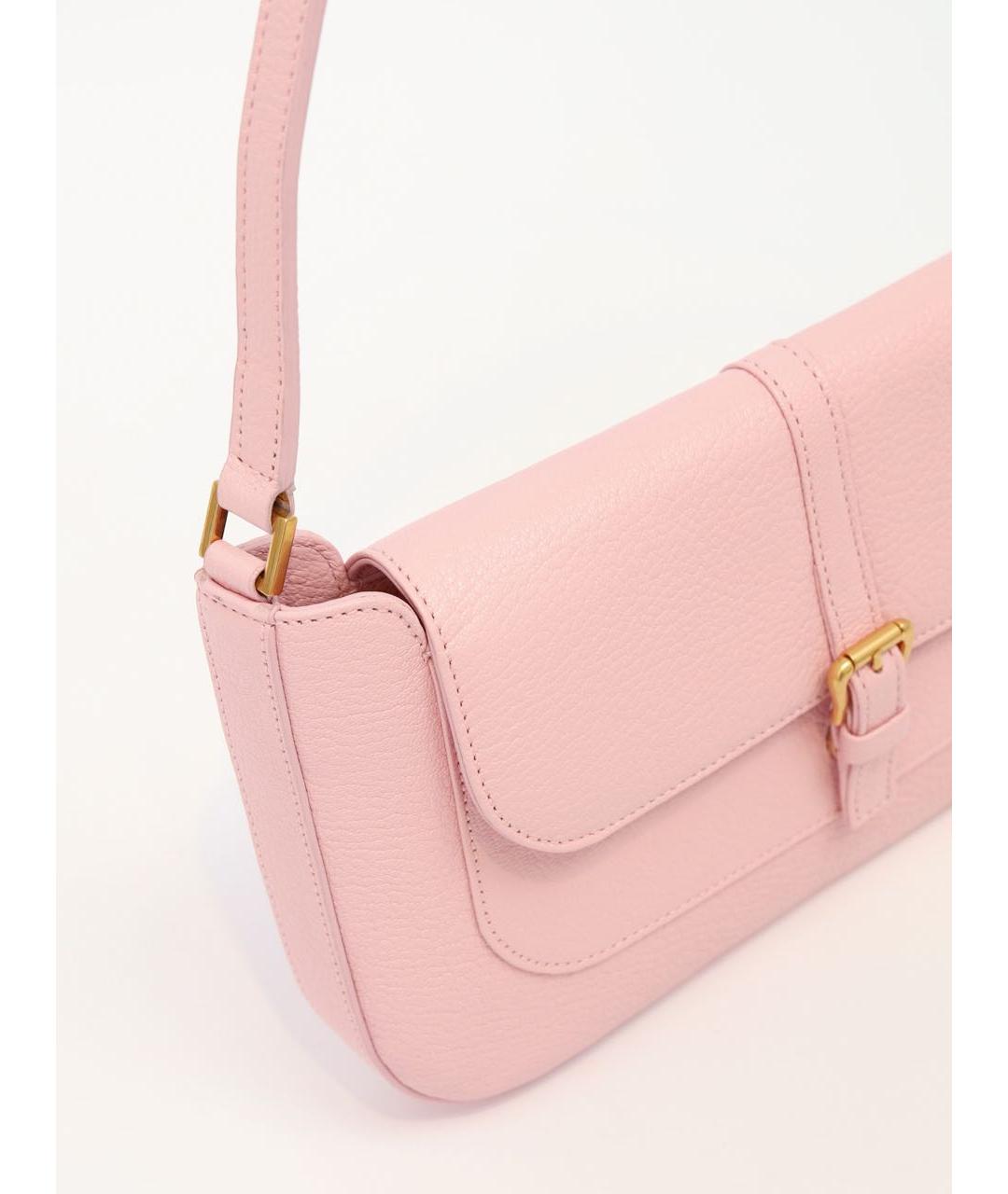 BY FAR Розовая кожаная сумка с короткими ручками, фото 6