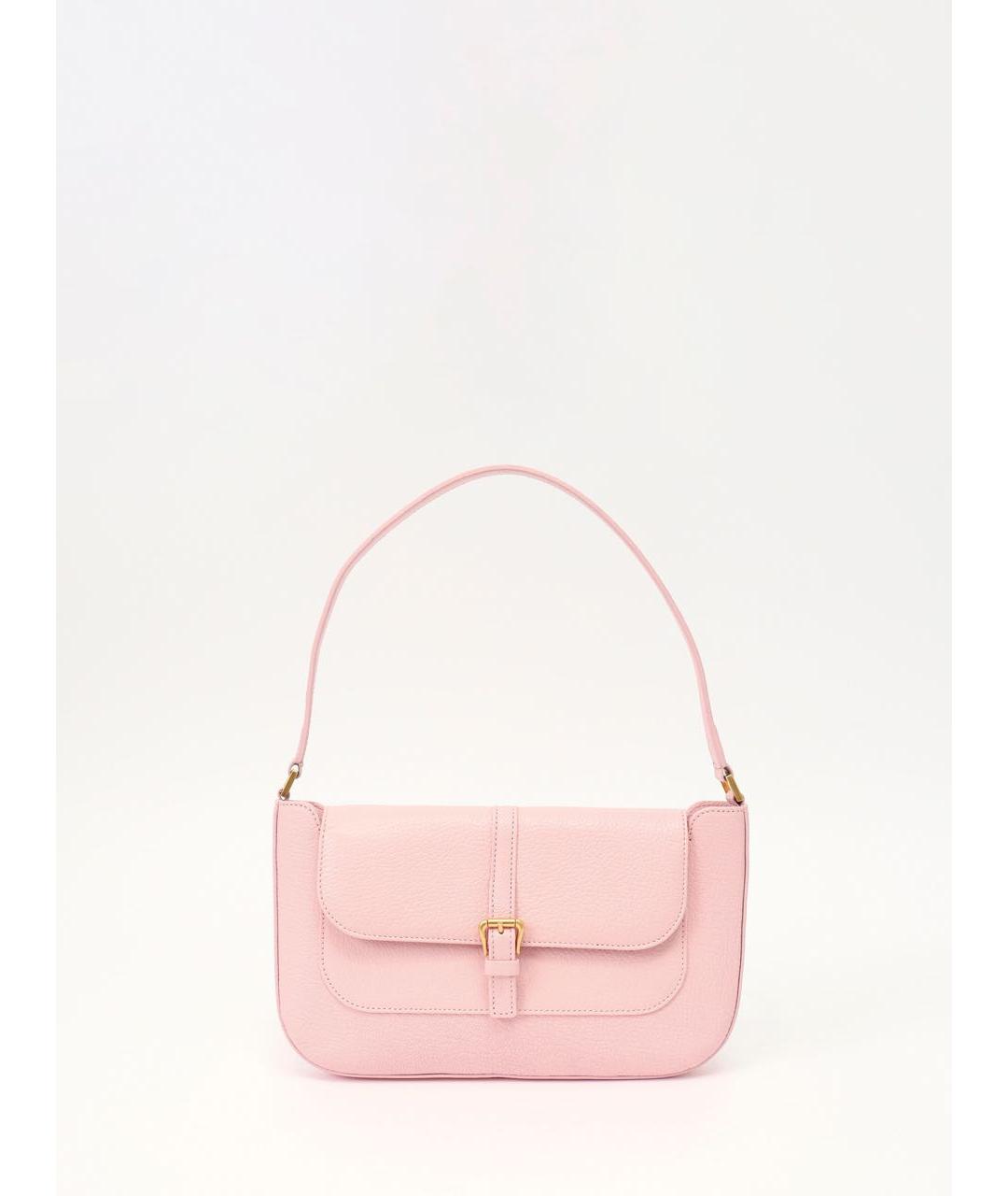 BY FAR Розовая кожаная сумка с короткими ручками, фото 9