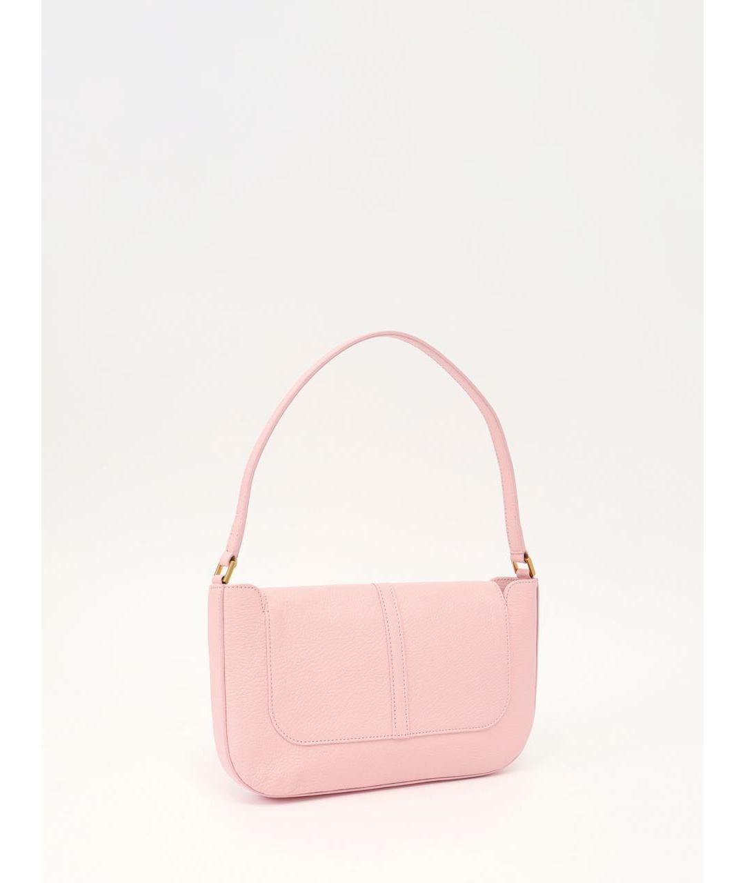 BY FAR Розовая кожаная сумка с короткими ручками, фото 5