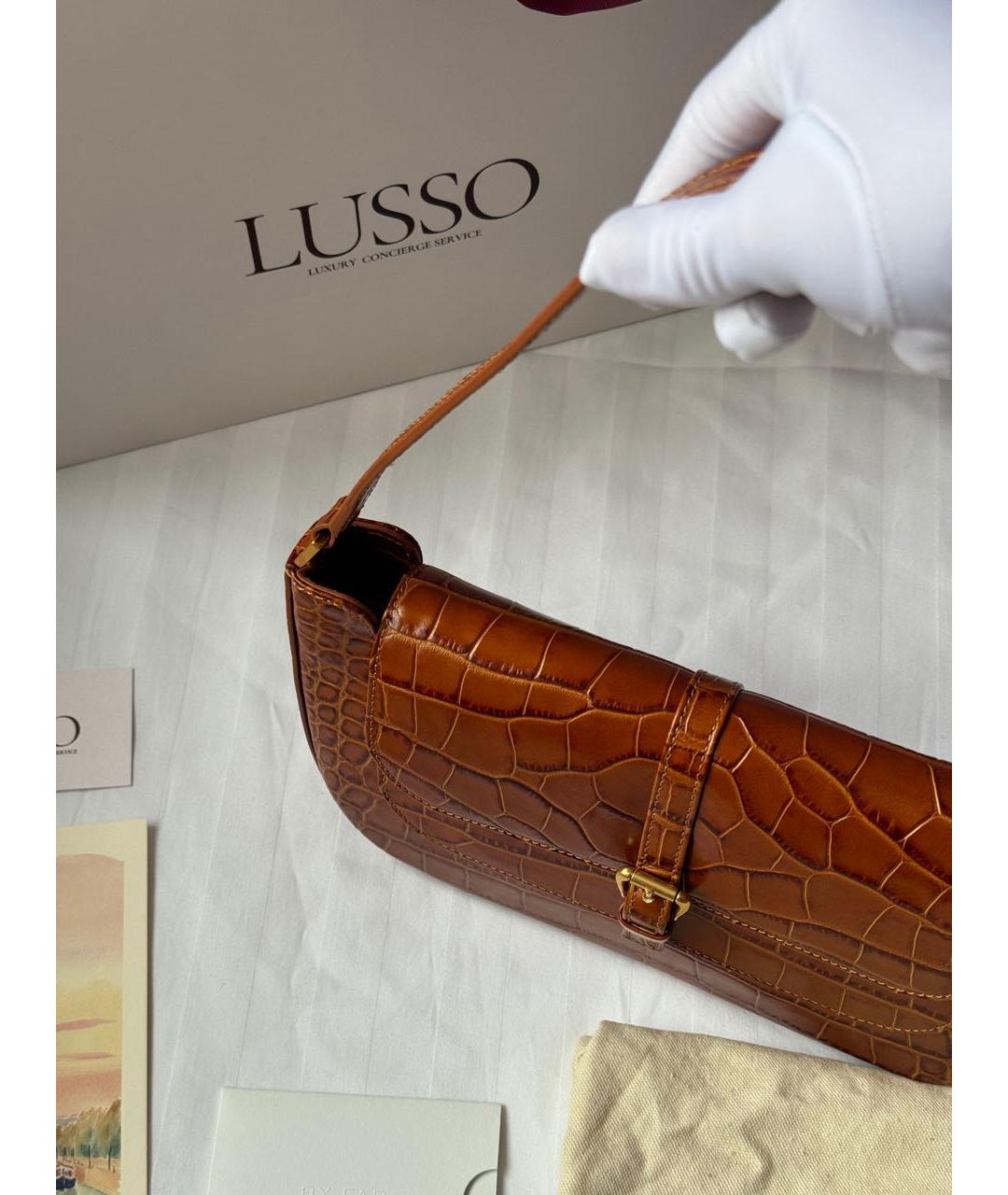 BY FAR Коричневая кожаная сумка через плечо, фото 4