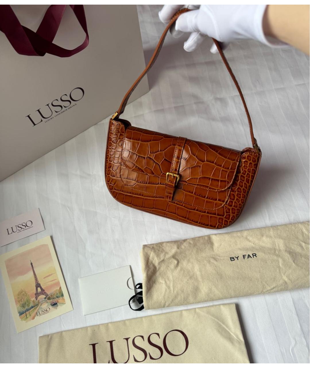 BY FAR Коричневая кожаная сумка через плечо, фото 2