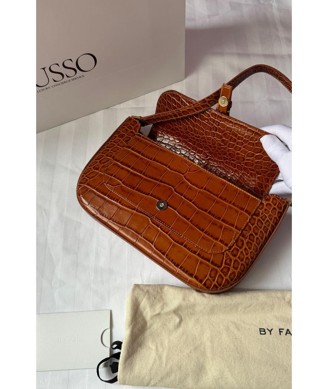 BY FAR Коричневая кожаная сумка через плечо, фото 8