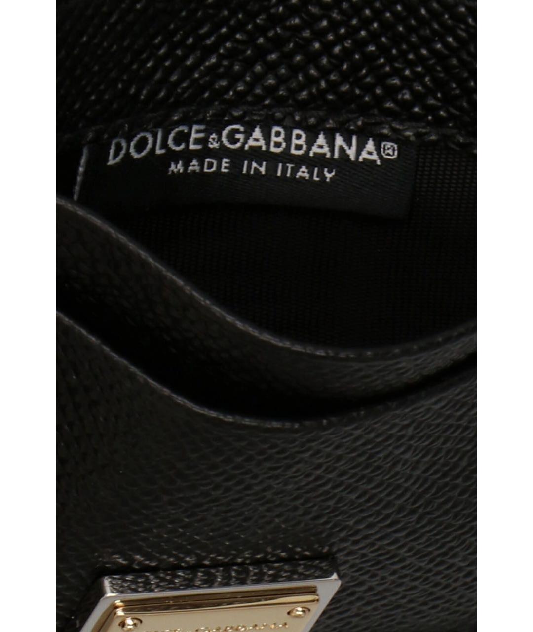 DOLCE&GABBANA Черный кожаный кардхолдер, фото 3