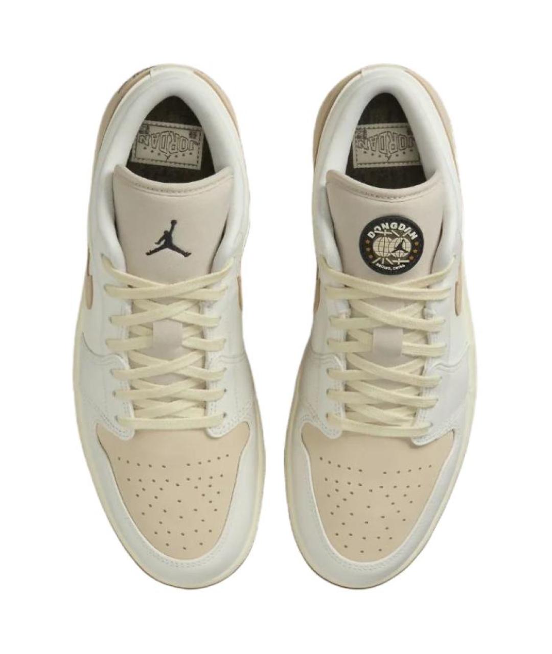 JORDAN Белые кожаные низкие кроссовки / кеды, фото 5
