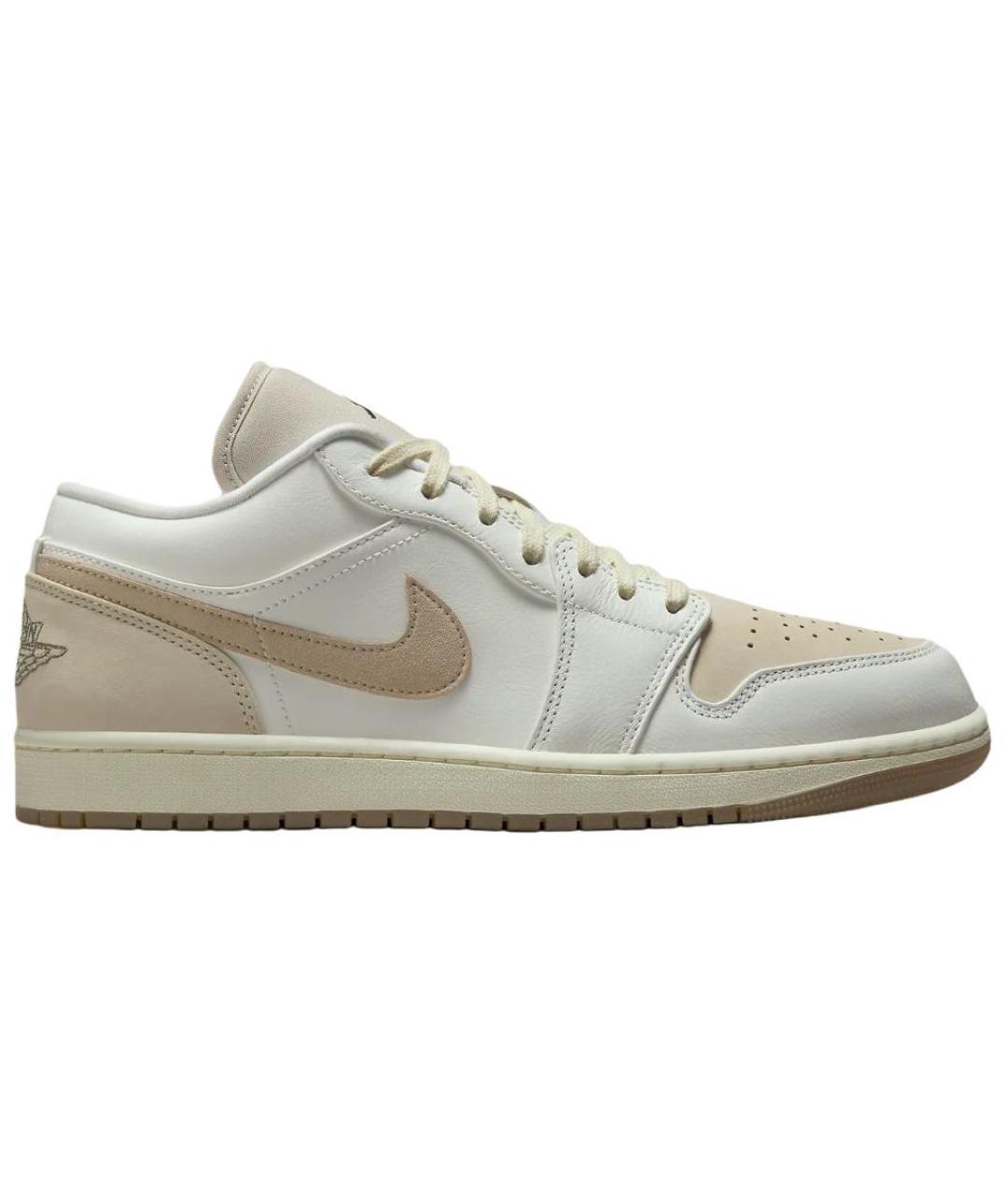 JORDAN Белые кожаные низкие кроссовки / кеды, фото 1