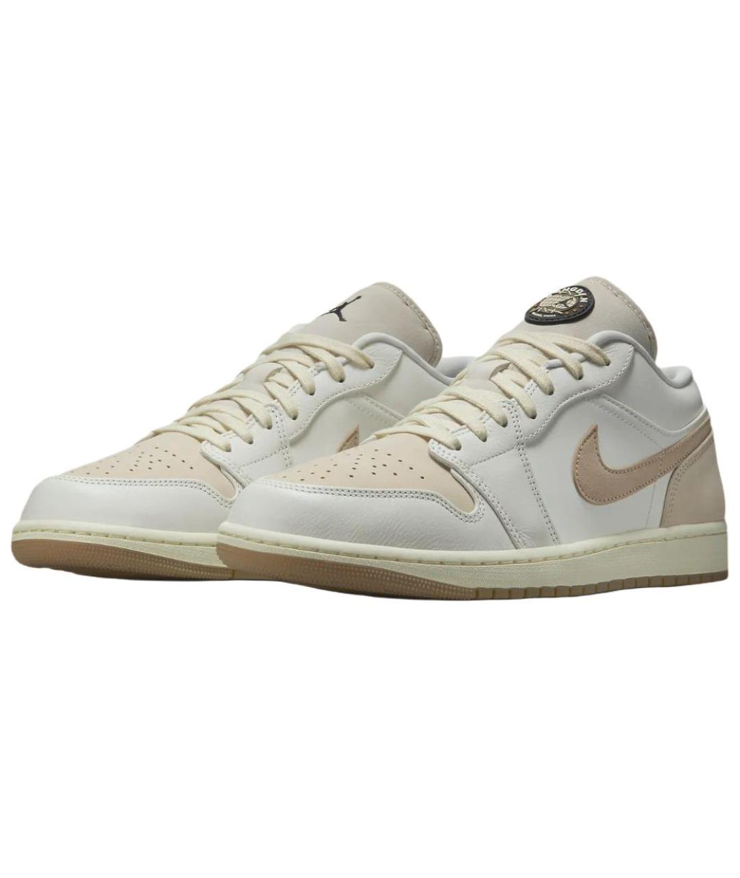 JORDAN Белые кожаные низкие кроссовки / кеды, фото 4