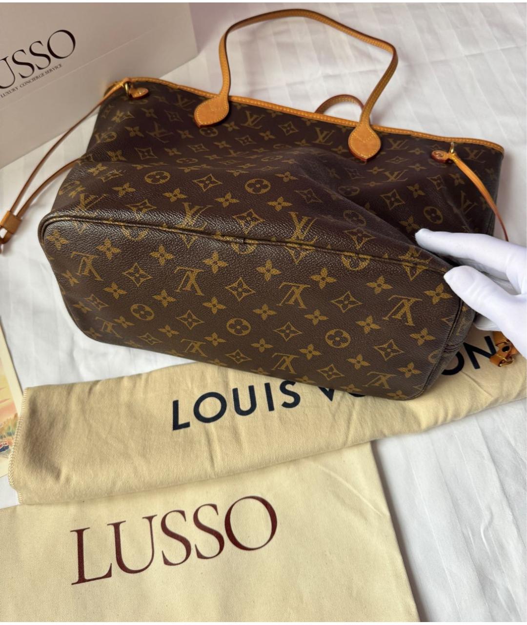 LOUIS VUITTON Коричневая сумка тоут, фото 6