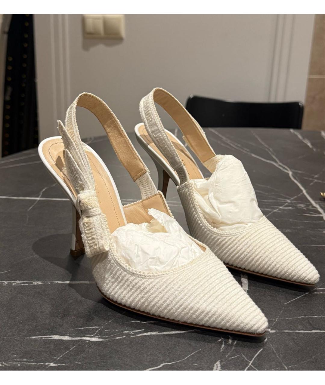 CHRISTIAN DIOR Белые текстильные туфли, фото 2