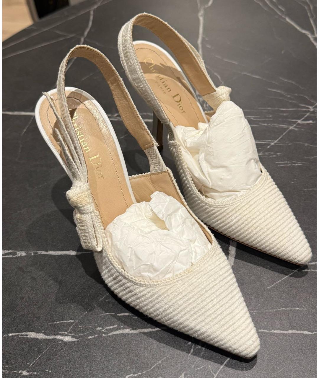 CHRISTIAN DIOR Белые текстильные туфли, фото 4