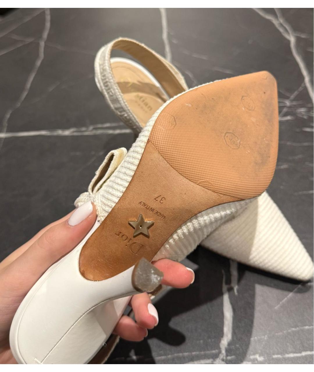 CHRISTIAN DIOR Белые текстильные туфли, фото 6