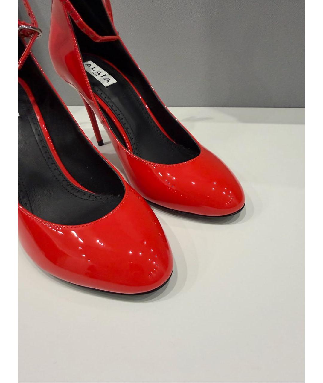 ALAIA Красные туфли из лакированной кожи, фото 6