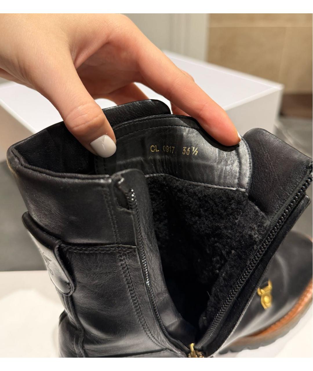 LOUIS VUITTON Черные кожаные ботильоны, фото 7