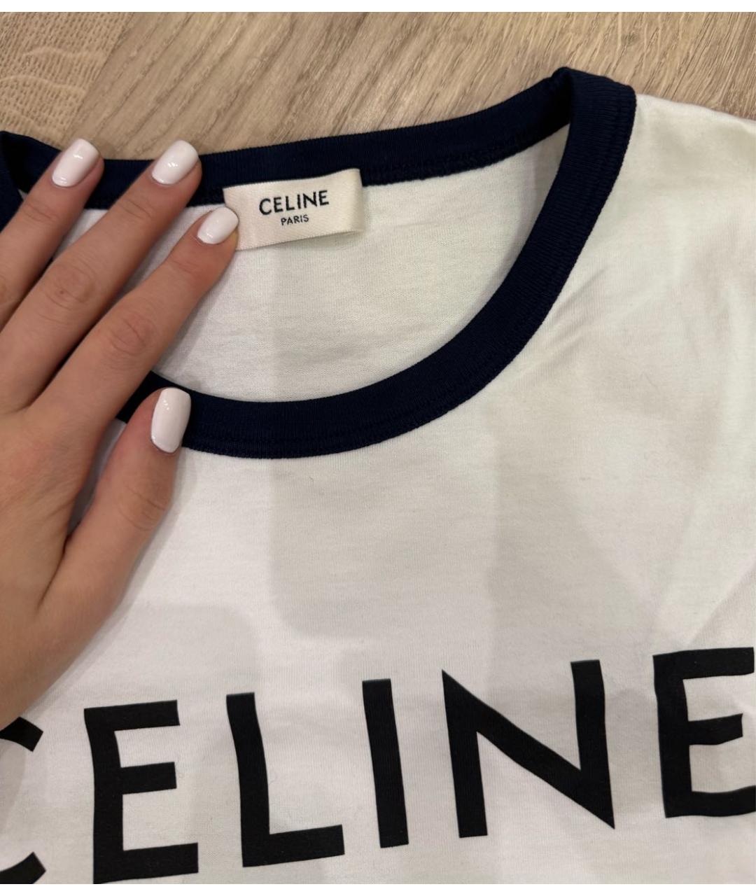 CELINE Белая футболка, фото 4