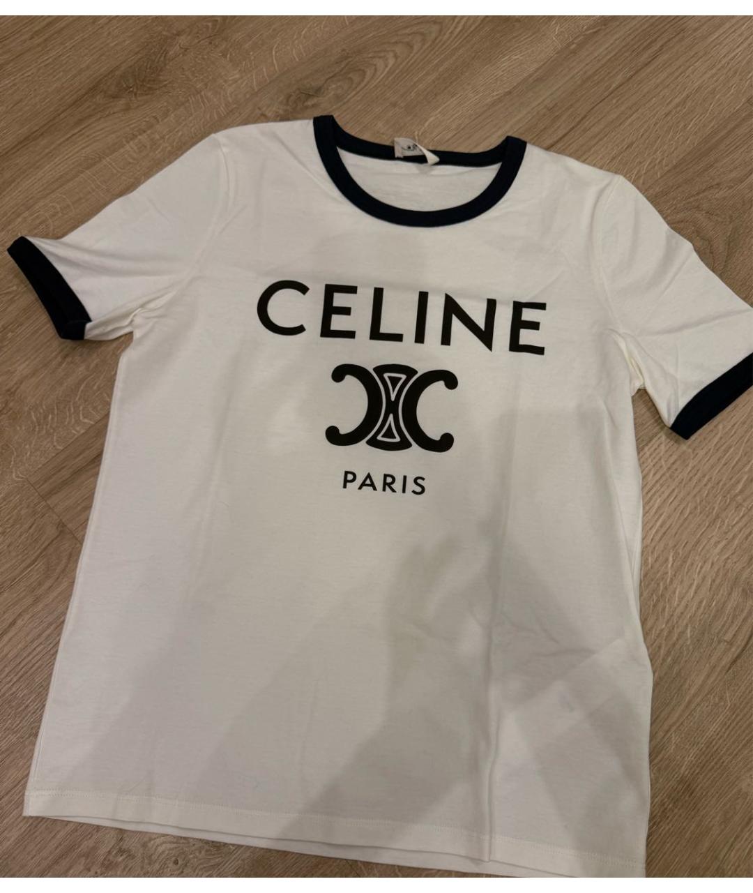 CELINE Белая футболка, фото 2