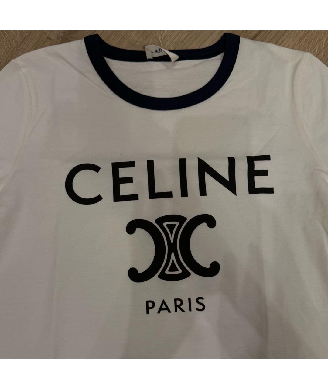 CELINE Белая футболка, фото 3