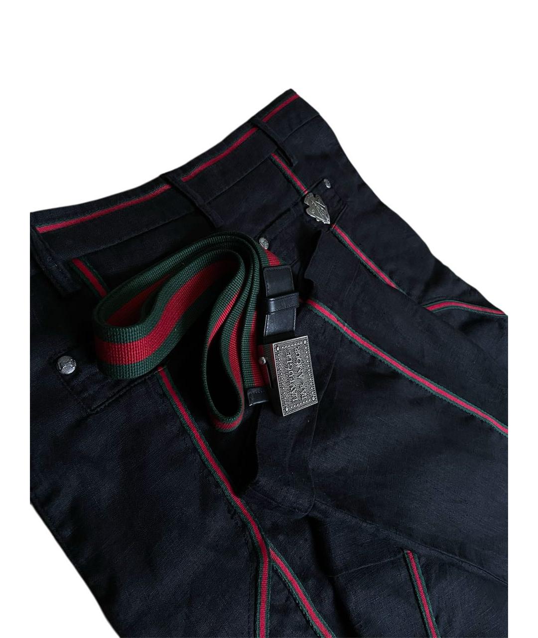 GUCCI Черные хлопковые брюки широкие, фото 8