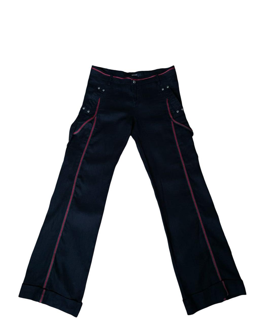 GUCCI Черные хлопковые брюки широкие, фото 9