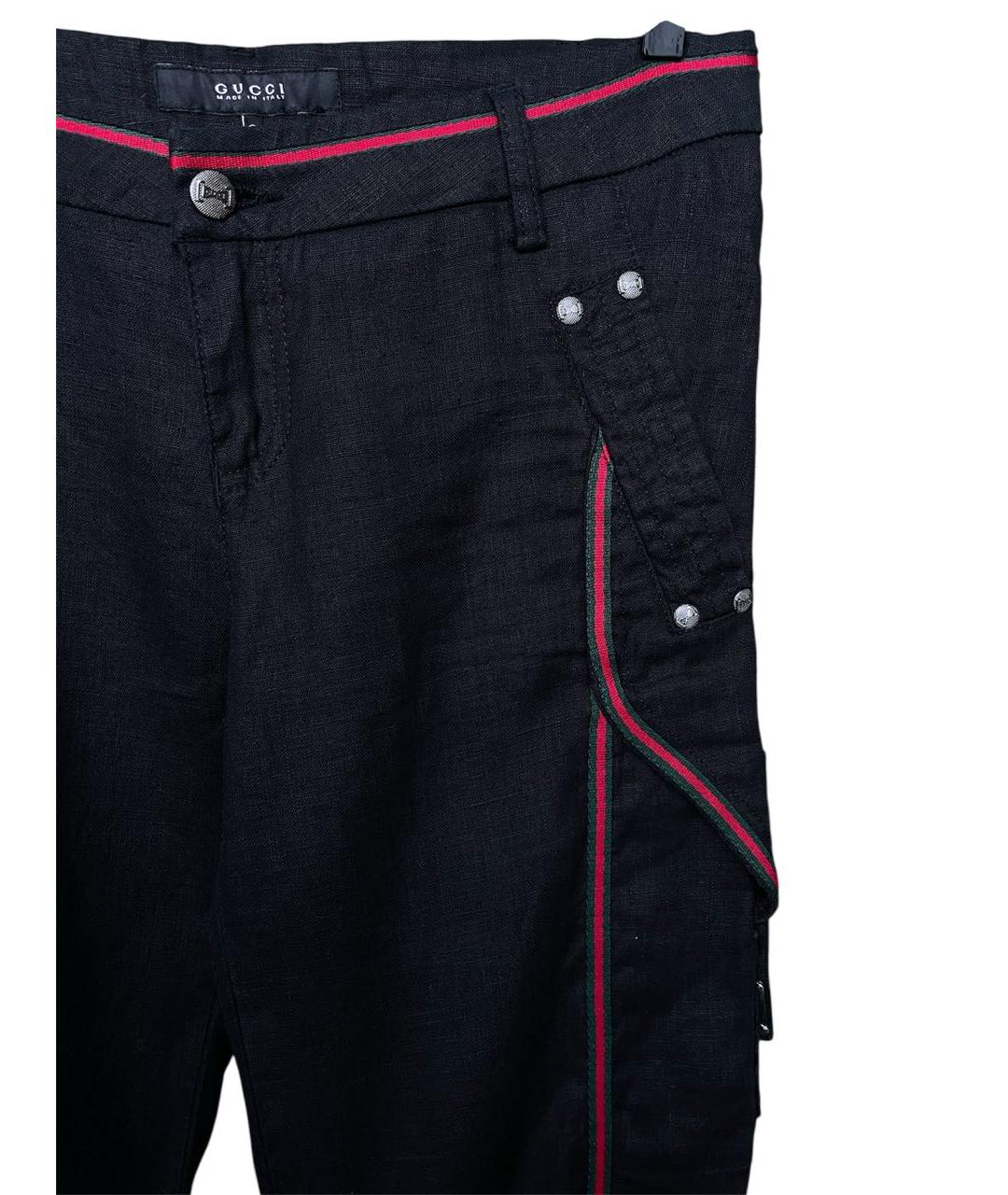 GUCCI Черные хлопковые брюки широкие, фото 6