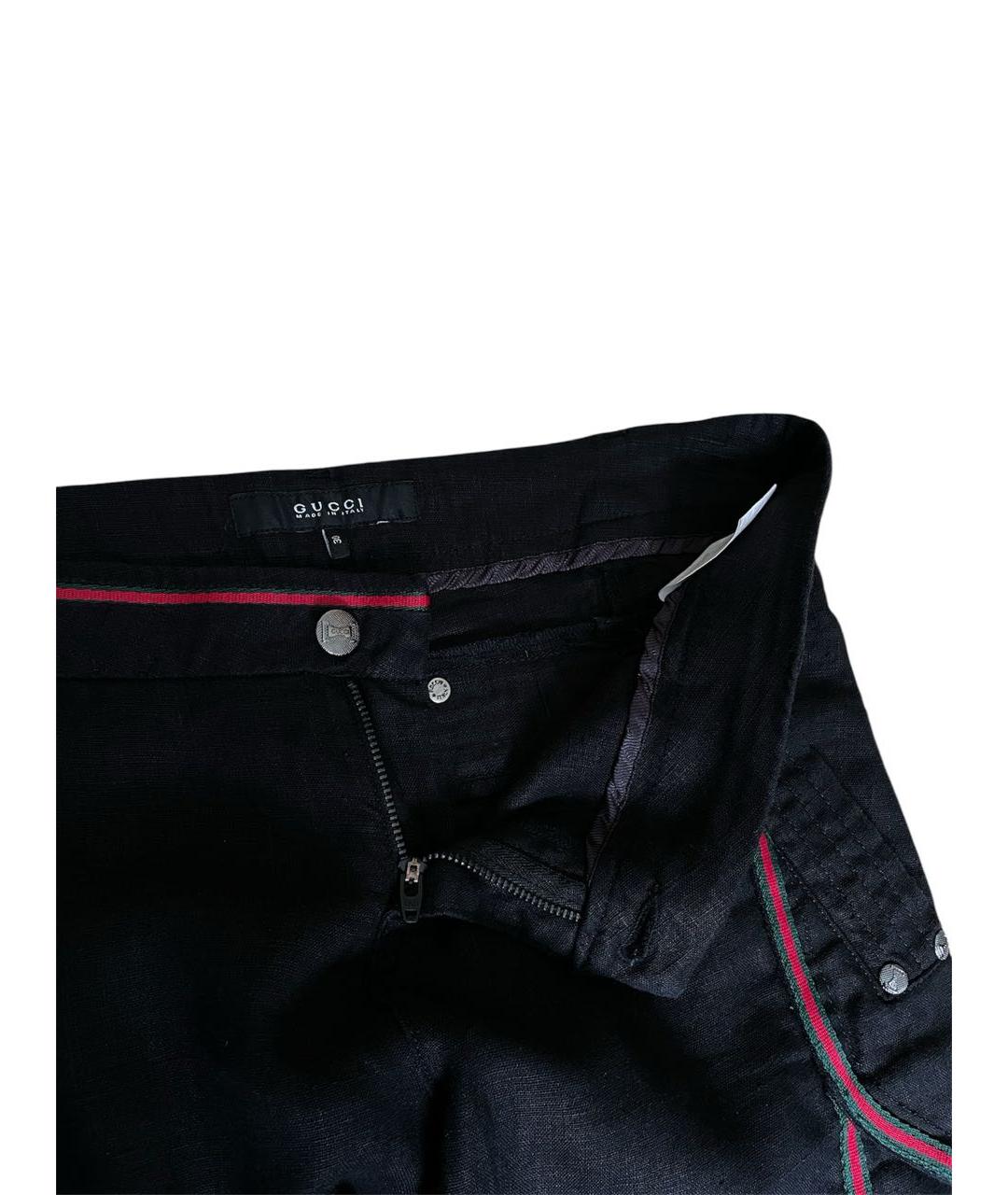 GUCCI Черные хлопковые брюки широкие, фото 7