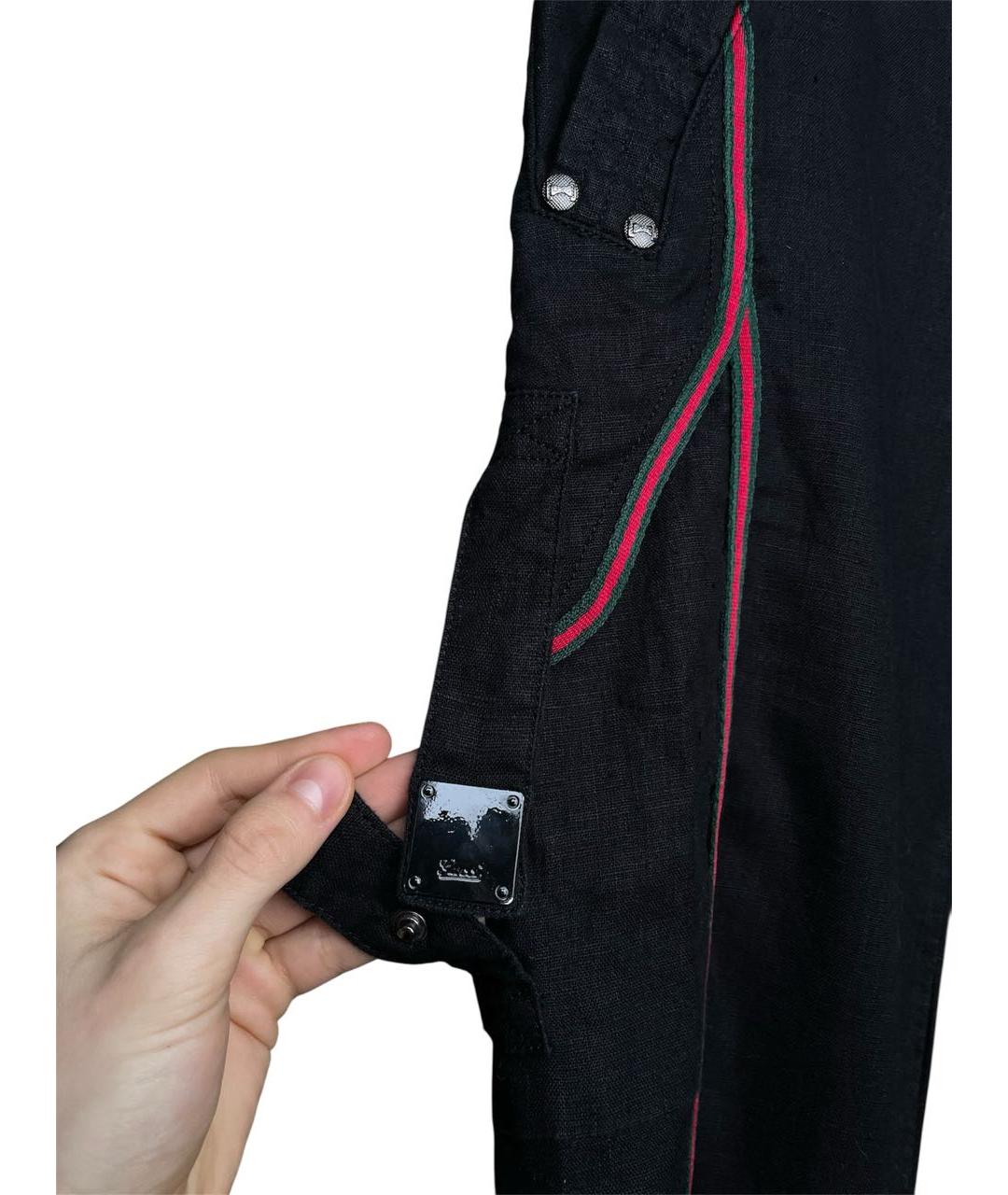 GUCCI Черные хлопковые брюки широкие, фото 4