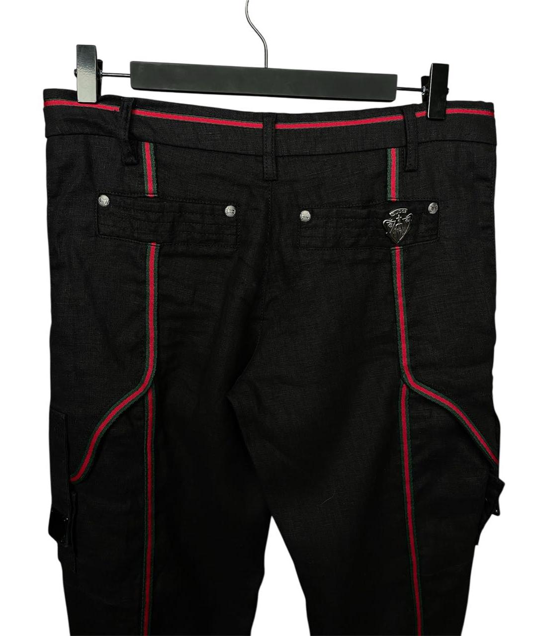 GUCCI Черные хлопковые брюки широкие, фото 3