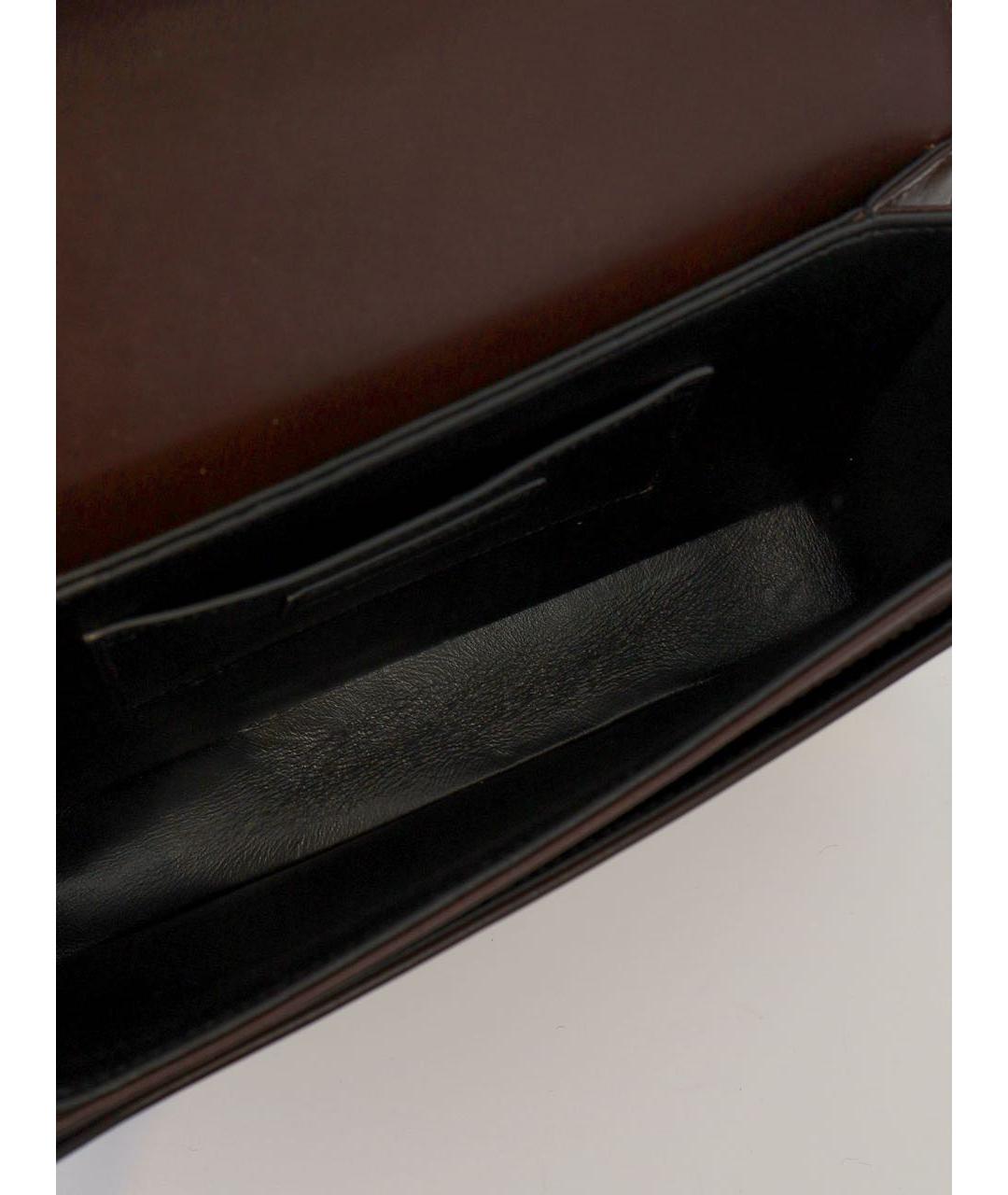 SAINT LAURENT Коричневая кожаная сумка через плечо, фото 8