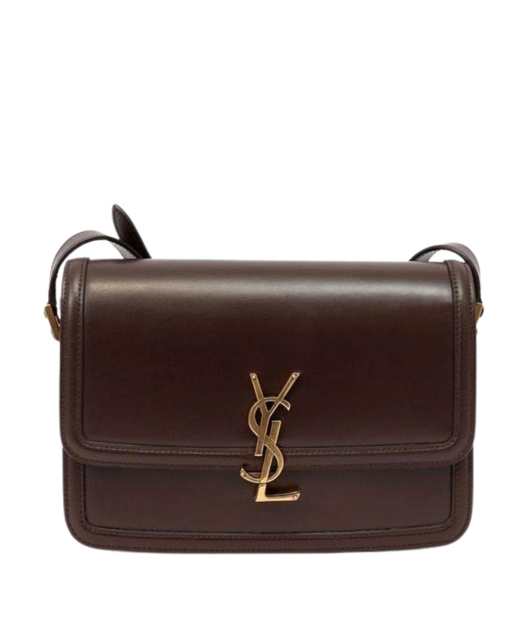 SAINT LAURENT Коричневая кожаная сумка через плечо, фото 1