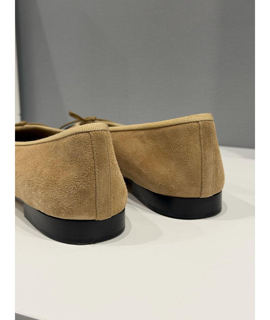 CHANEL Бежевые замшевые балетки, фото 6