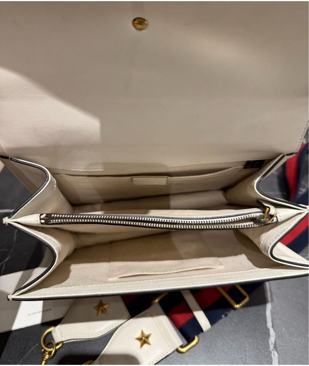 GUCCI Белая кожаная сумка с короткими ручками, фото 3