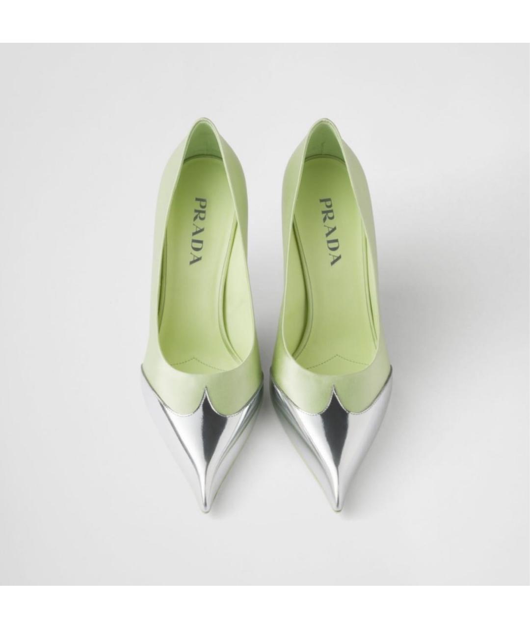 PRADA Зеленые текстильные туфли, фото 3
