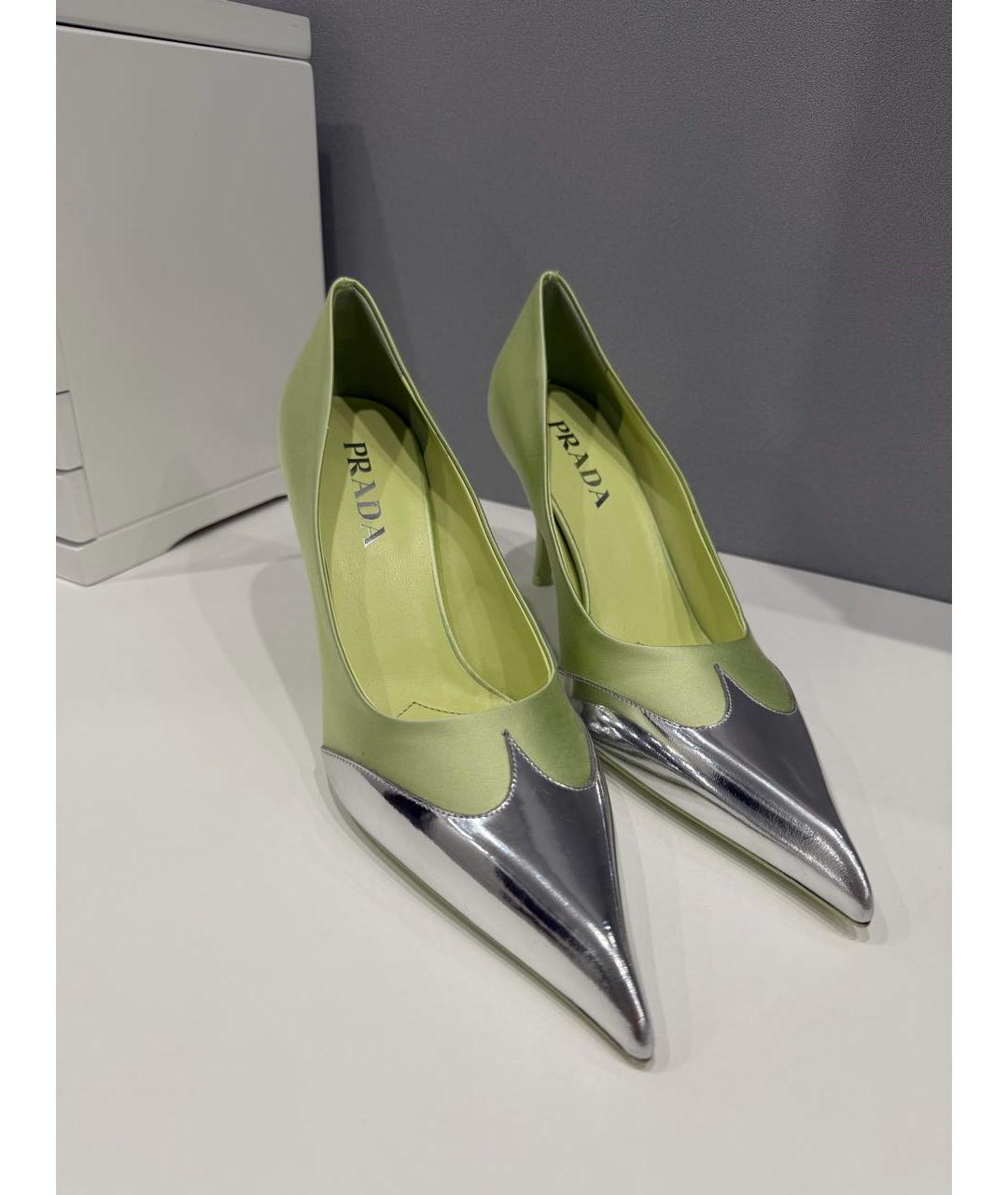 PRADA Зеленые текстильные туфли, фото 5