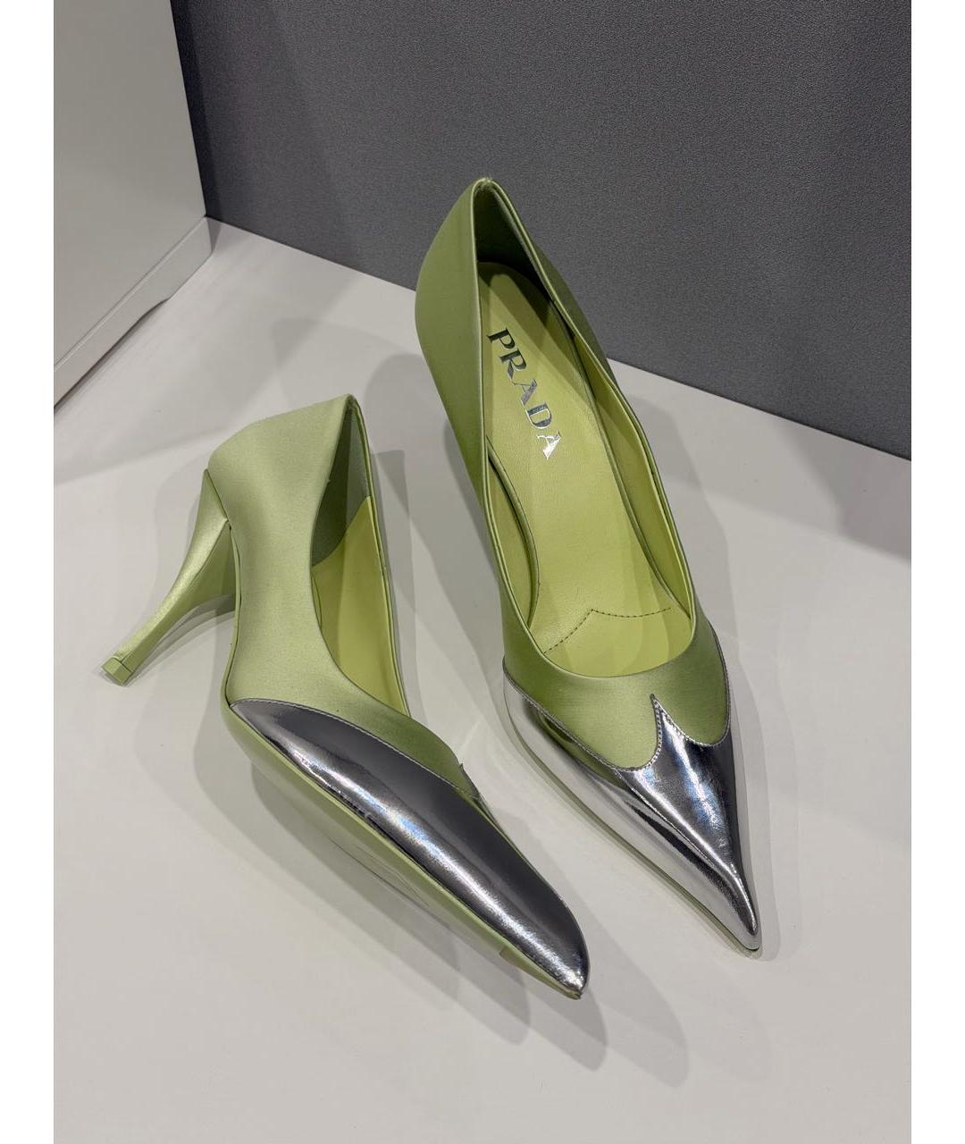 PRADA Зеленые текстильные туфли, фото 6