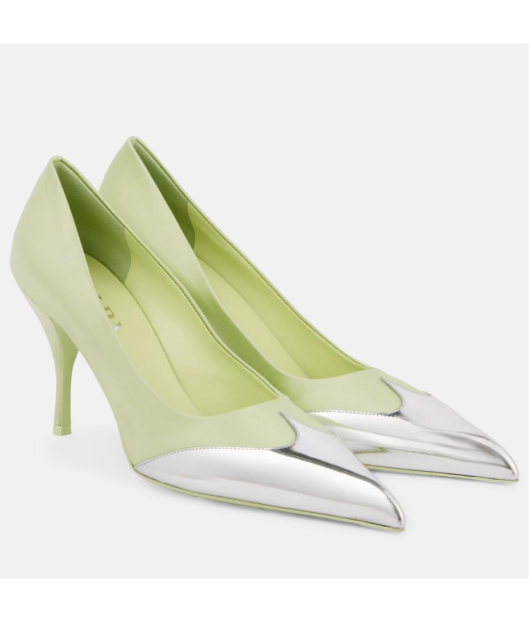 PRADA Зеленые текстильные туфли, фото 2