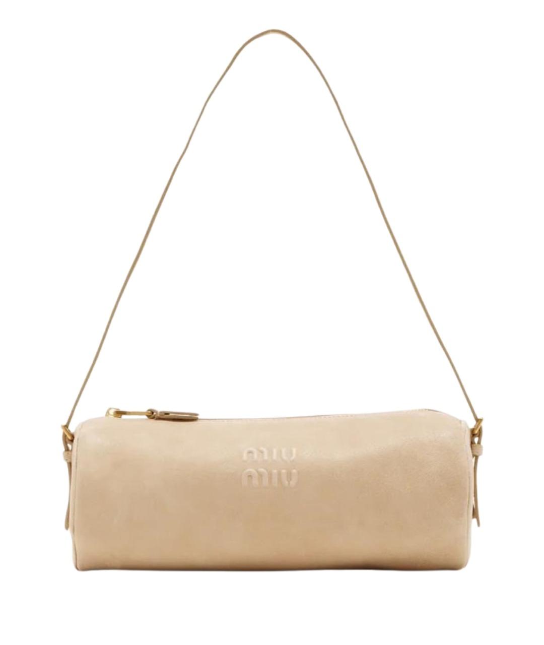 MIU MIU Бежевая замшевая сумка через плечо, фото 1