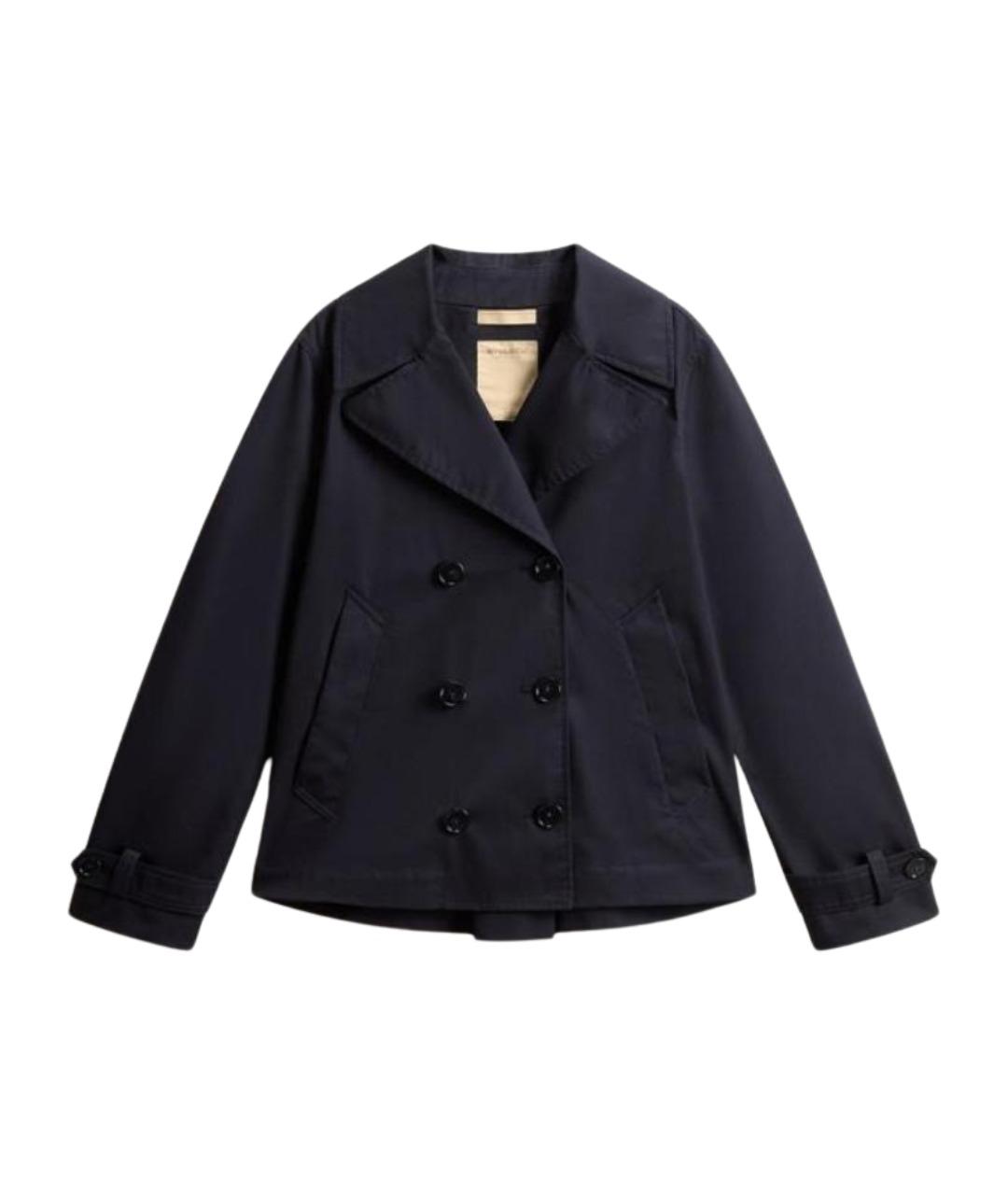 WOOLRICH Синий хлопковый тренч/плащ, фото 1