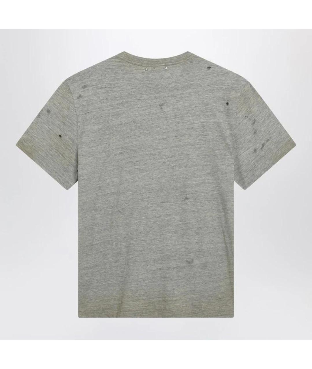 GOLDEN GOOSE DELUXE BRAND Серая хлопковая футболка, фото 2