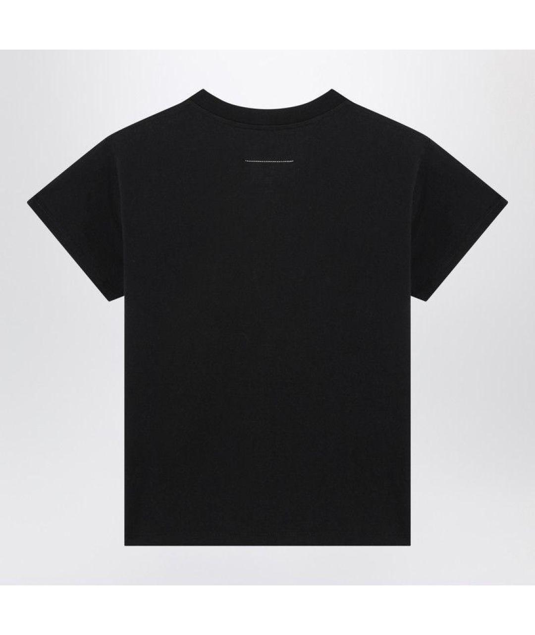 MM6 MAISON MARGIELA Черная хлопковая футболка, фото 2