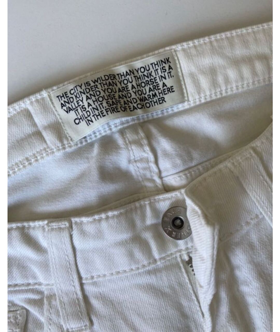 EACH X OTHER Белые хлопко-эластановые джинсы слим, фото 3