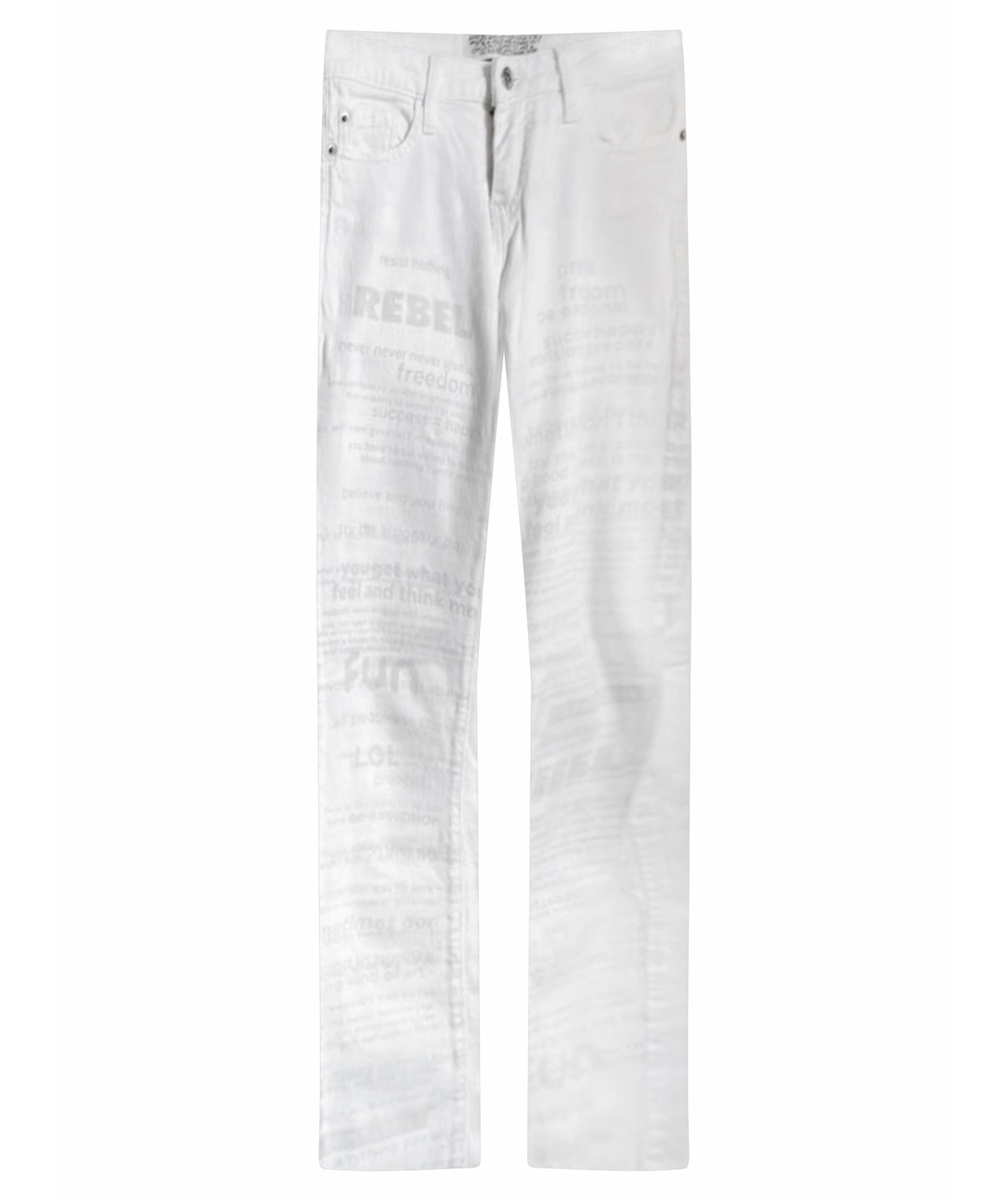 EACH X OTHER Белые хлопко-эластановые джинсы слим, фото 1