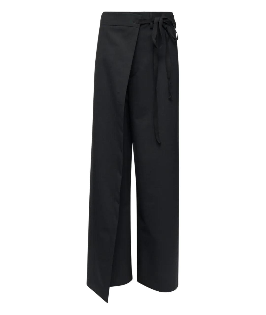 MM6 MAISON MARGIELA Черные полиэстеровые прямые брюки, фото 1