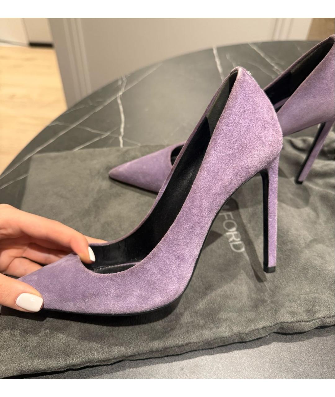 TOM FORD Фиолетовые замшевые туфли, фото 5
