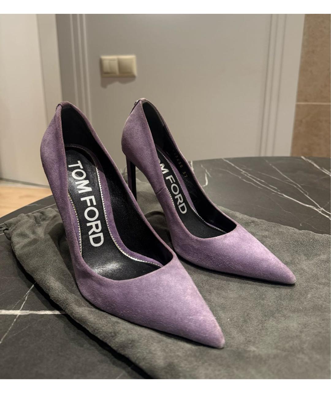 TOM FORD Фиолетовые замшевые туфли, фото 3