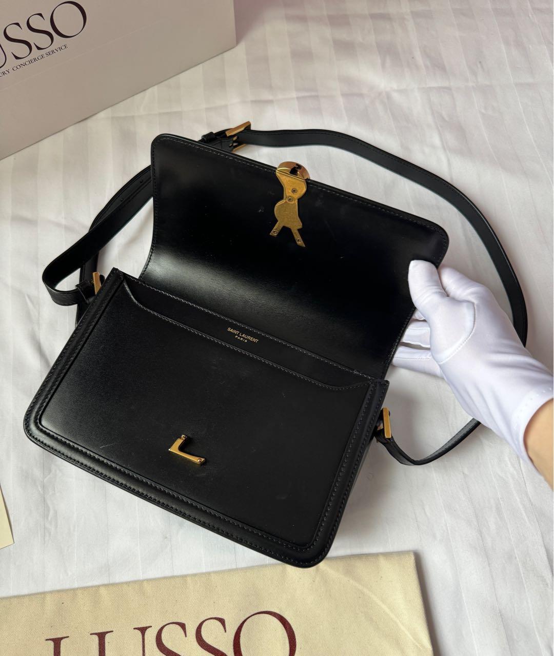 SAINT LAURENT Коричневая кожаная сумка через плечо, фото 5