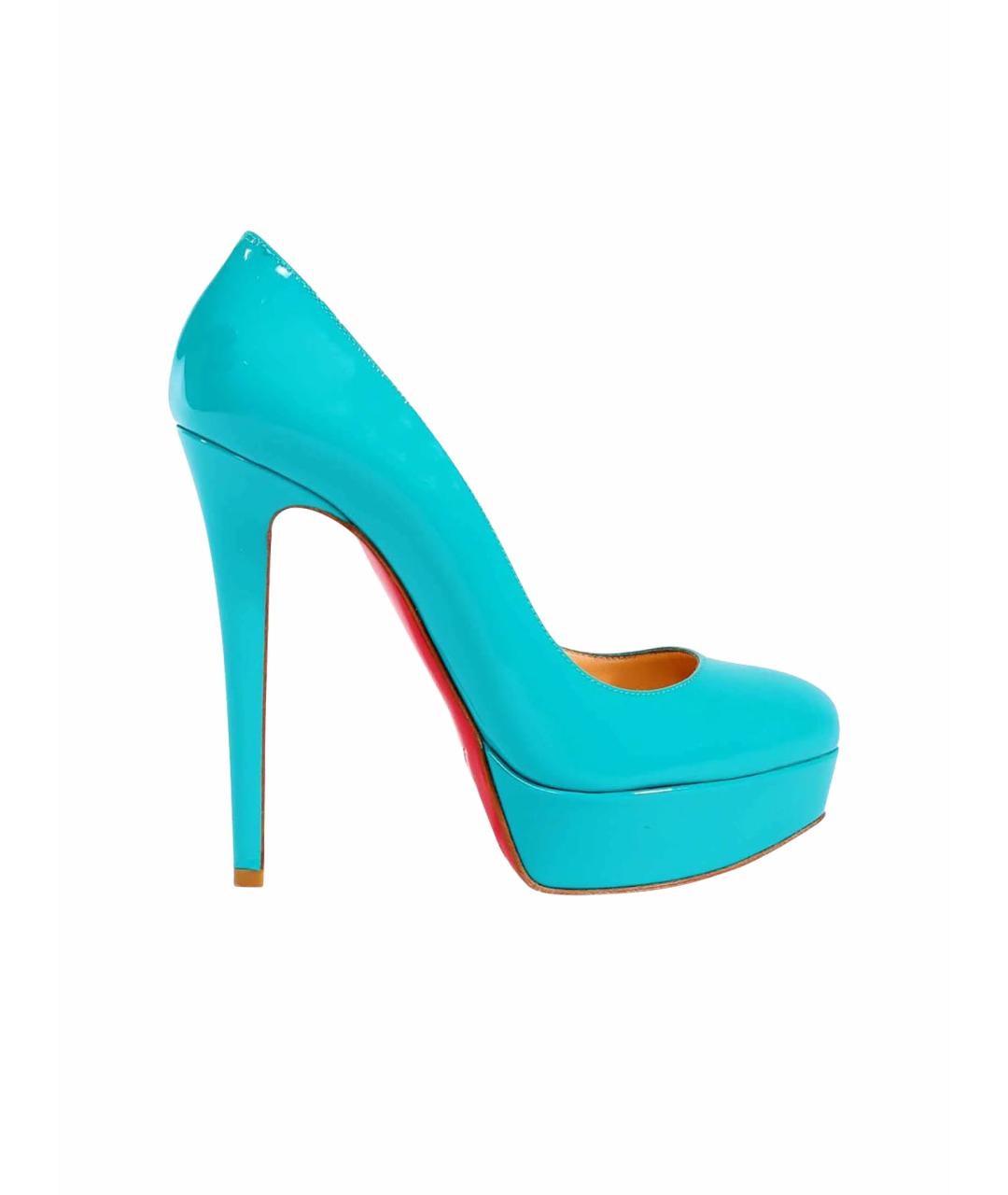 CHRISTIAN LOUBOUTIN Бирюзовые туфли из лакированной кожи, фото 1