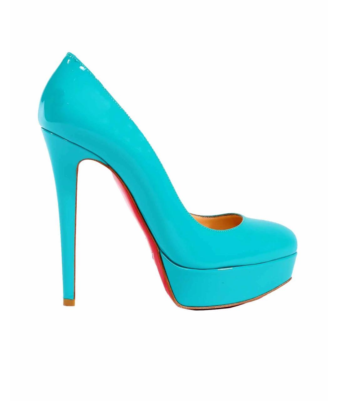 CHRISTIAN LOUBOUTIN Бирюзовые туфли из лакированной кожи, фото 7