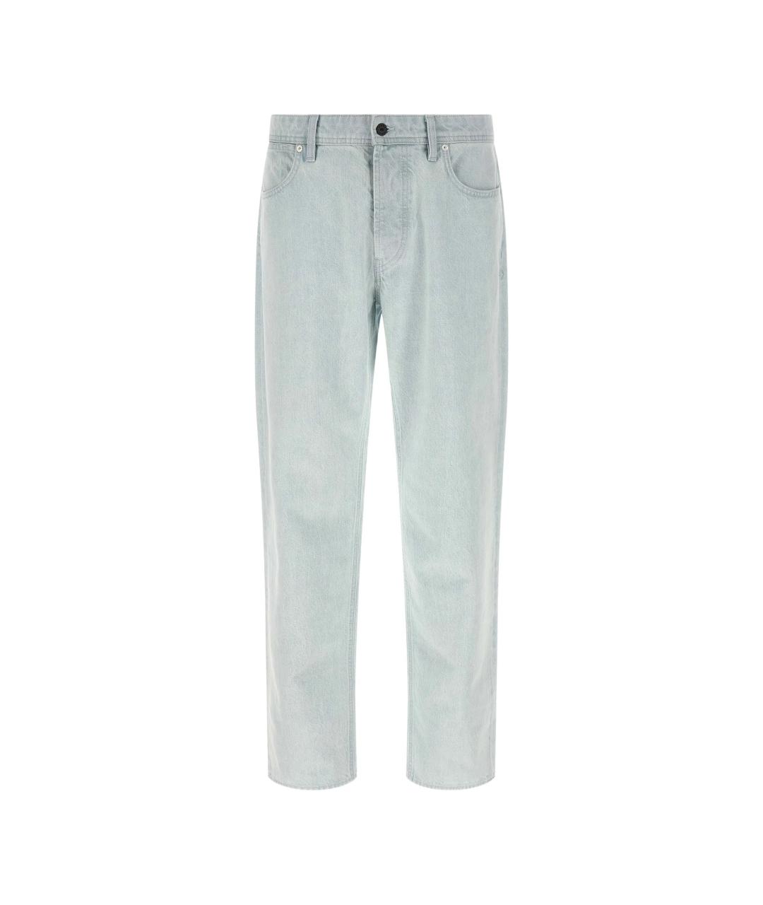 STONE ISLAND Голубые хлопковые прямые джинсы, фото 1