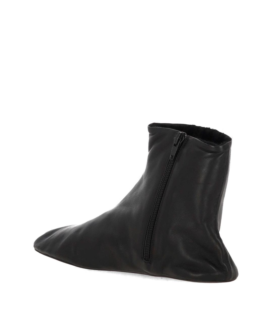 THE ROW Черные кожаные полусапоги, фото 3